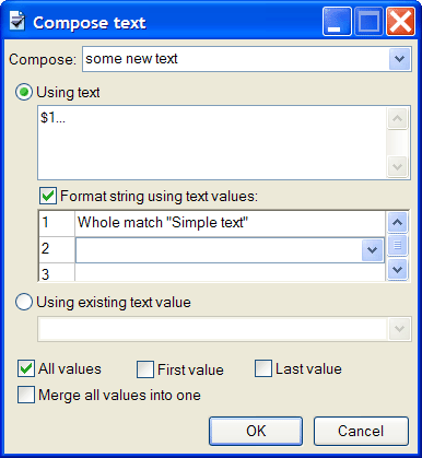 Compose text rule