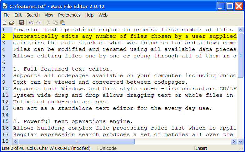 Editor window