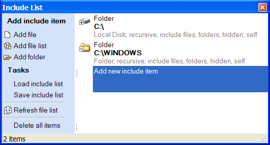 Include list