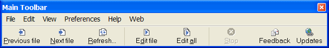 Main toolbar