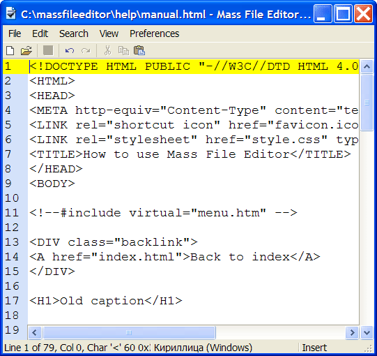 The original text of the web-page