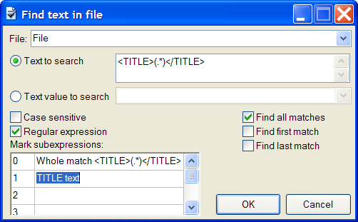 Edit rule to find the TITLE element