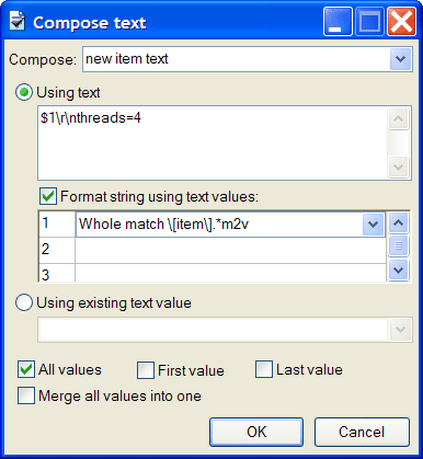 Edit rule to compose the replacement text