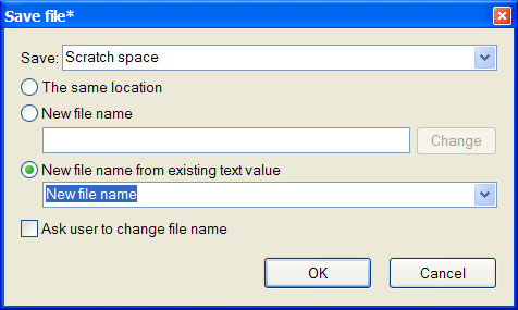 Edit rule to save the scratch file