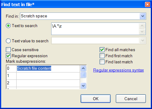 Edit rule to select the current content of a scratch file